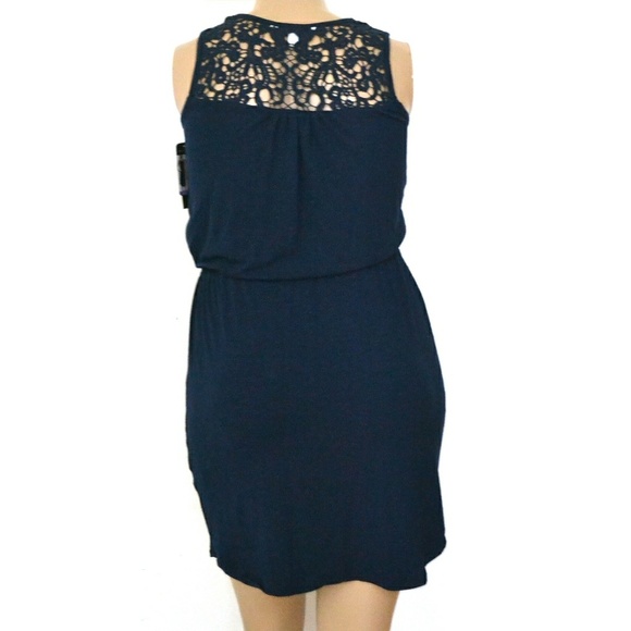 🆕Adrienne Vittadini S, Navy Lace Back Mini - Picture 3 of 3
